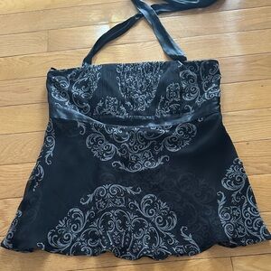 White House Black Market Black and Silver Top